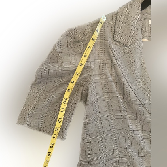 English Factory Grey Puff Short Sleeve Blazer Medium - Picture 14 of 16